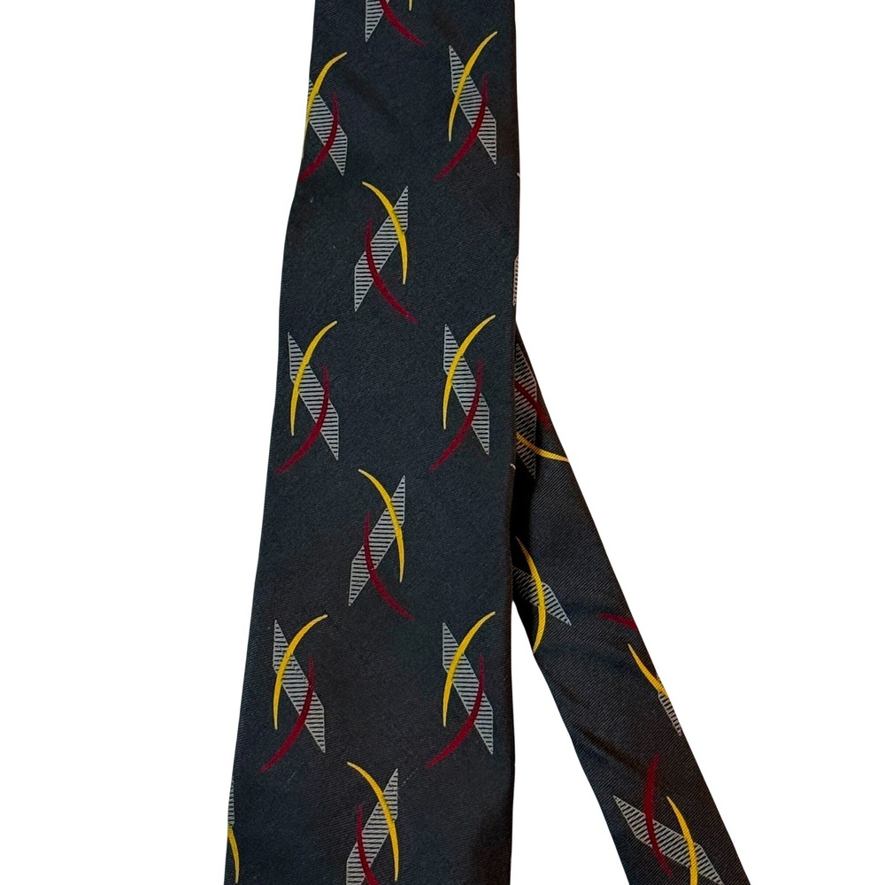 Vintage Calvin Klein Silk Tie Mens Gray Abstract Geometric Italy